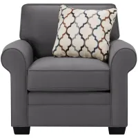 Glendora Chair in Suede So Soft Slate by H.M. Richards