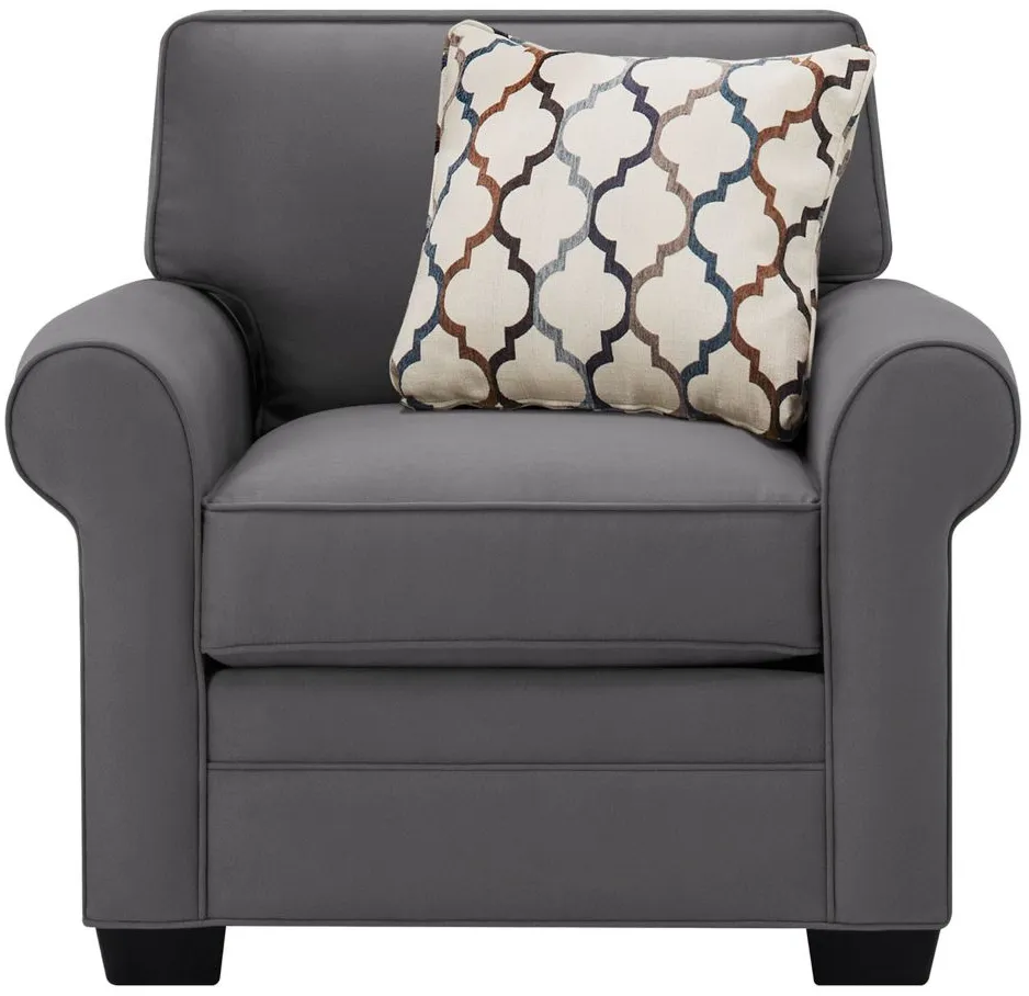 Glendora Chair in Suede So Soft Slate by H.M. Richards