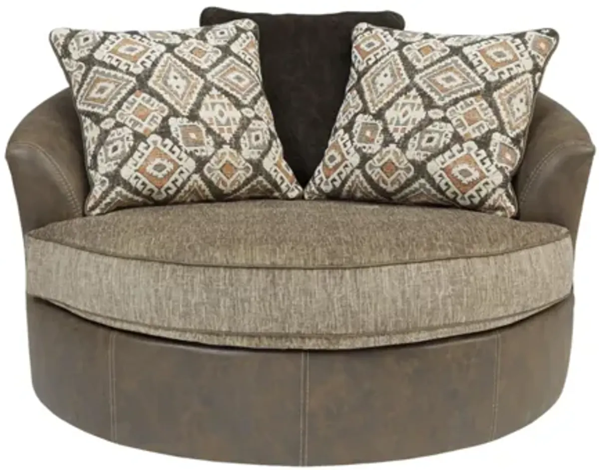 Abalone Oversized Swivel Accent Chair