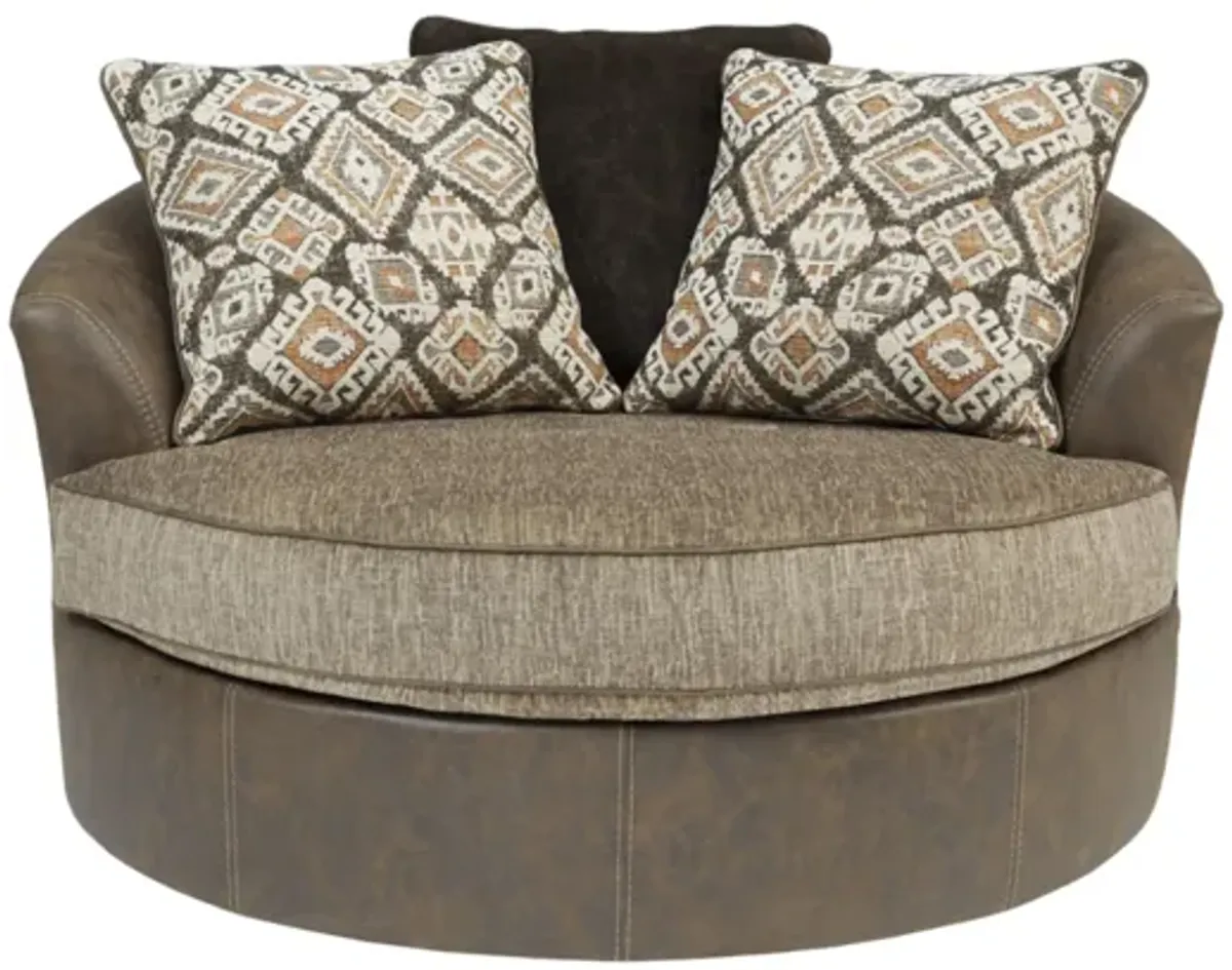 Abalone Oversized Swivel Accent Chair