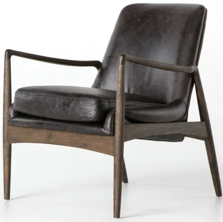 Apfel Leather Chair in Durango Smoke by Four Hands