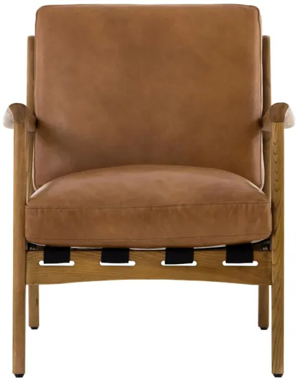 Silas Leather Chair in Patina Copper by Four Hands