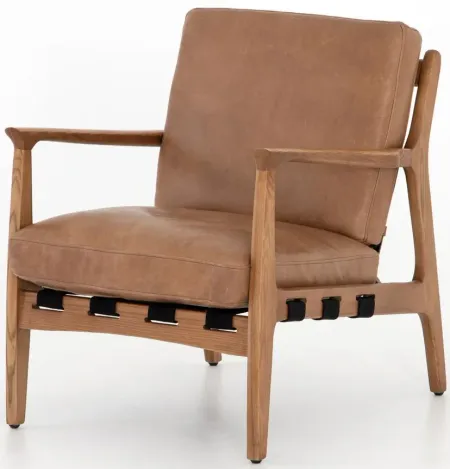 Silas Leather Chair in Patina Copper by Four Hands