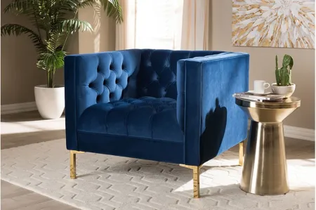 Zanetta Lounge Chair in Blue by Wholesale Interiors