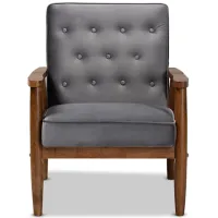 Sorrento Lounge Chair in Gray/Brown by Wholesale Interiors