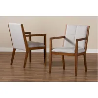 Theresa Accent Chair - set of 2 in Grayish Beige/Walnut Brown by Wholesale Interiors