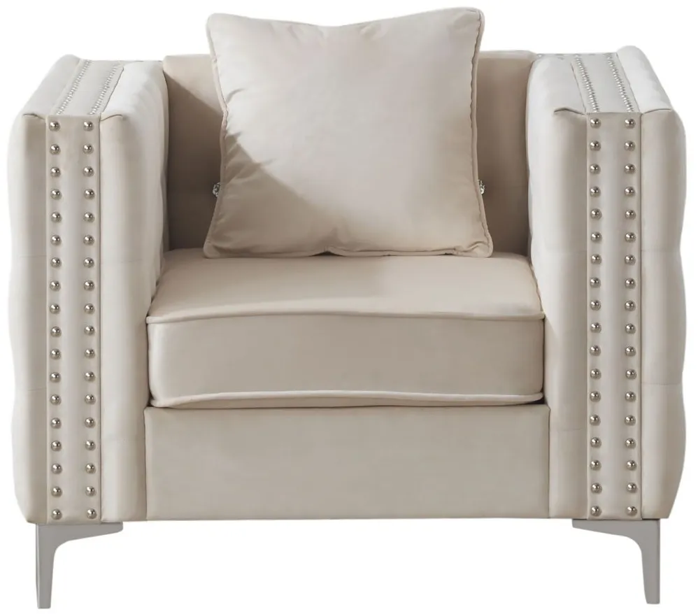 Paige Chair in Ivory by Glory Furniture
