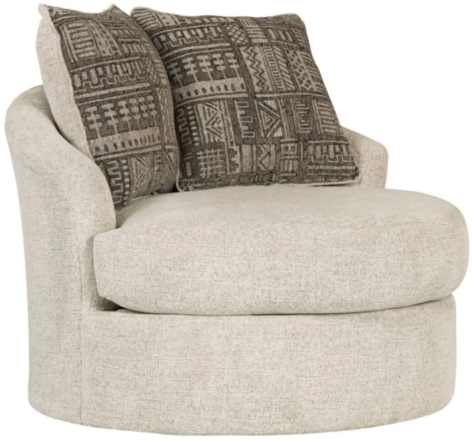 Soletren Swivel Accent Chair in Stone by Ashley Furniture