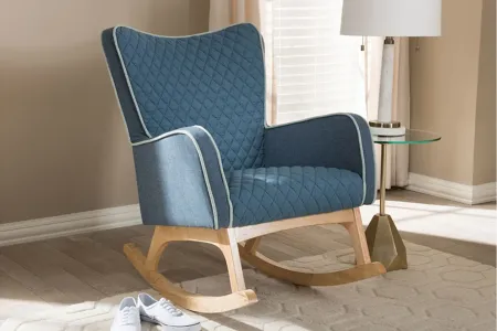 Zoelle Rocking Chair in Blue by Wholesale Interiors