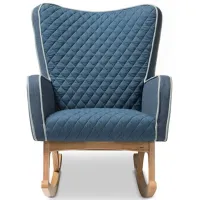 Zoelle Rocking Chair in Blue by Wholesale Interiors