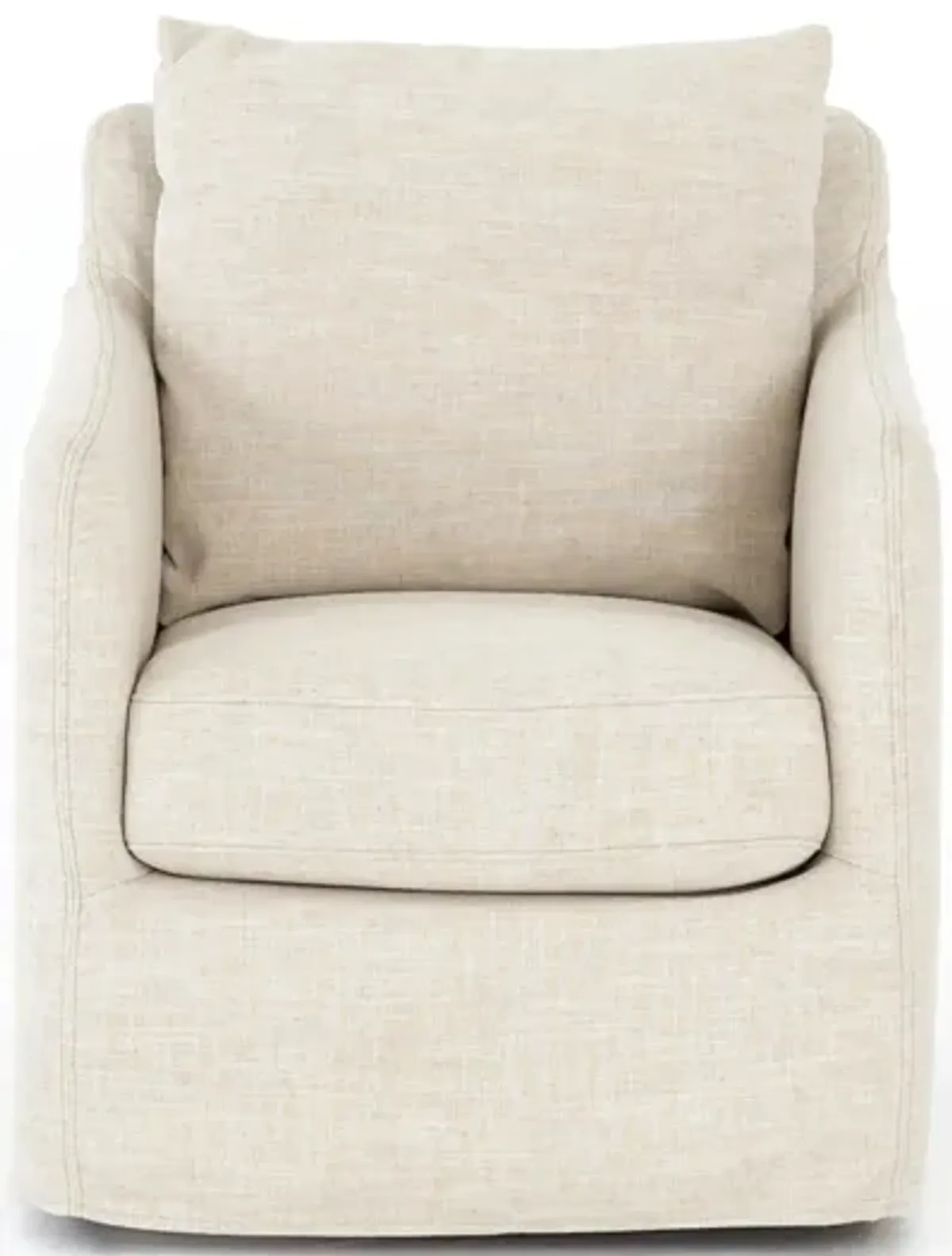 Banks Swivel Chair in Cambric Ivory by Four Hands