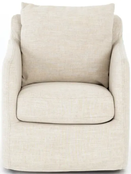 Banks Swivel Chair in Cambric Ivory by Four Hands