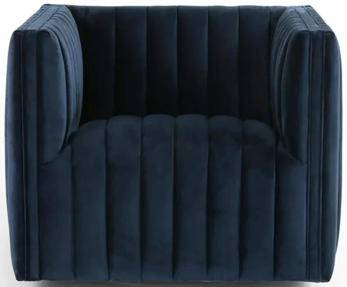 Augustine Swivel Chair in Sapphire Navy by Four Hands