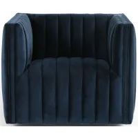 Augustine Swivel Chair in Sapphire Navy by Four Hands