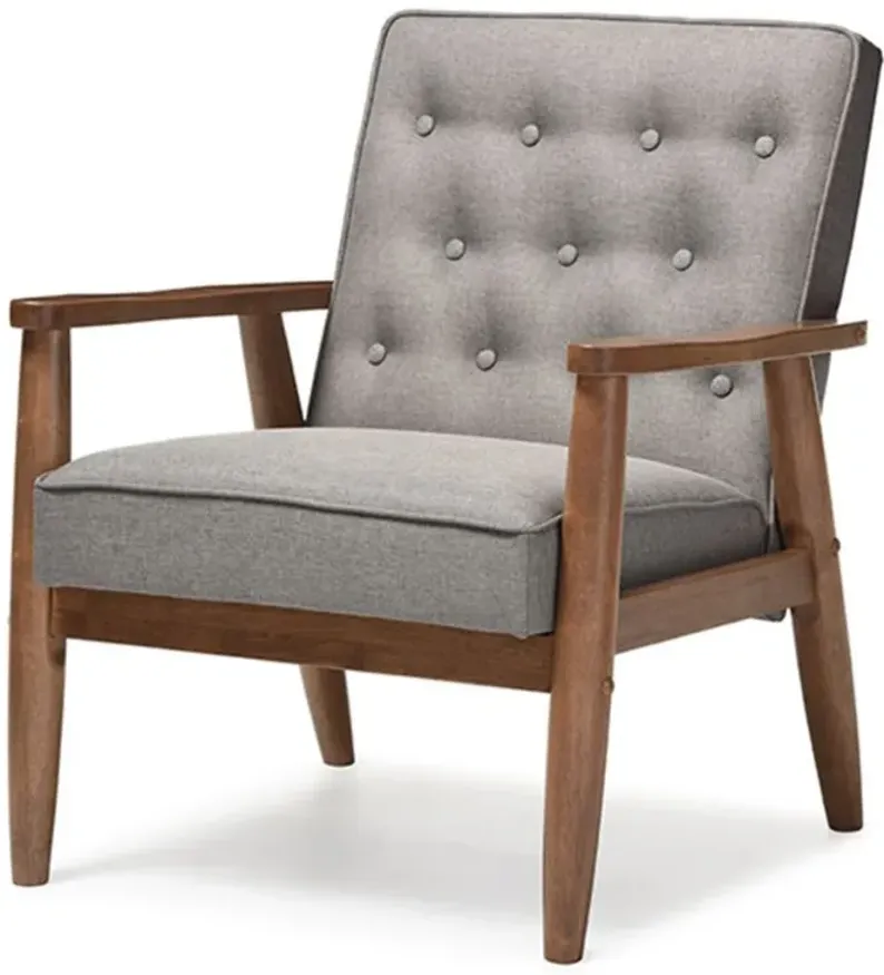 Sorrento Lounge Chair in Gray by Wholesale Interiors