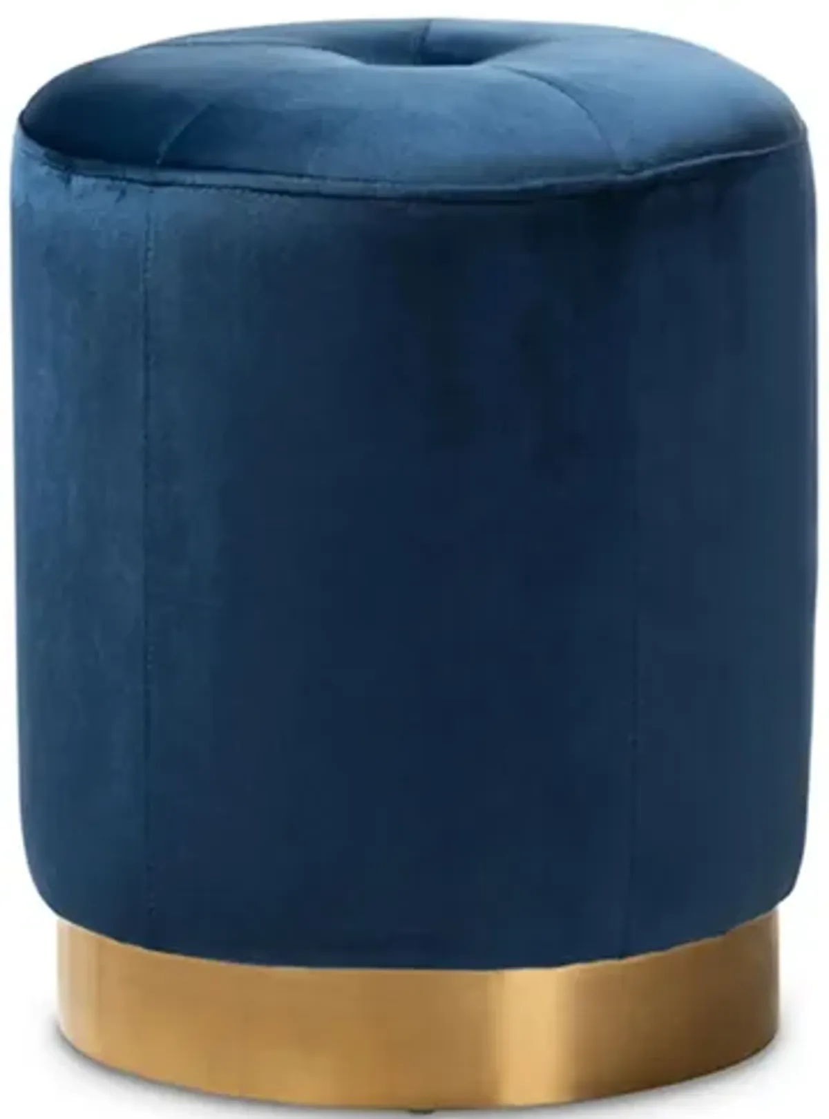 Alonza Ottoman in Royal Blue/Gold by Wholesale Interiors