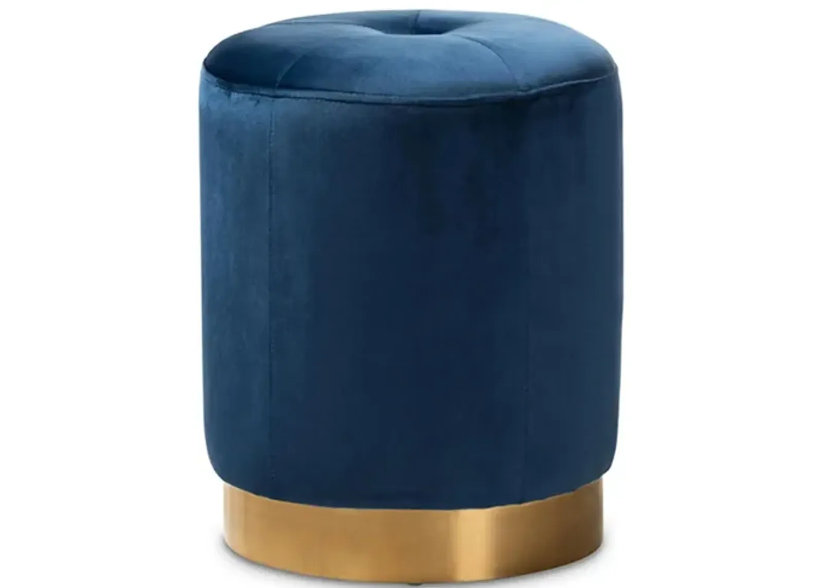 Alonza Ottoman in Royal Blue/Gold by Wholesale Interiors