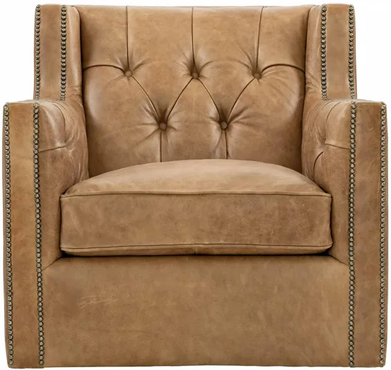 Candace Swivel Chair in Tan by Bernhardt