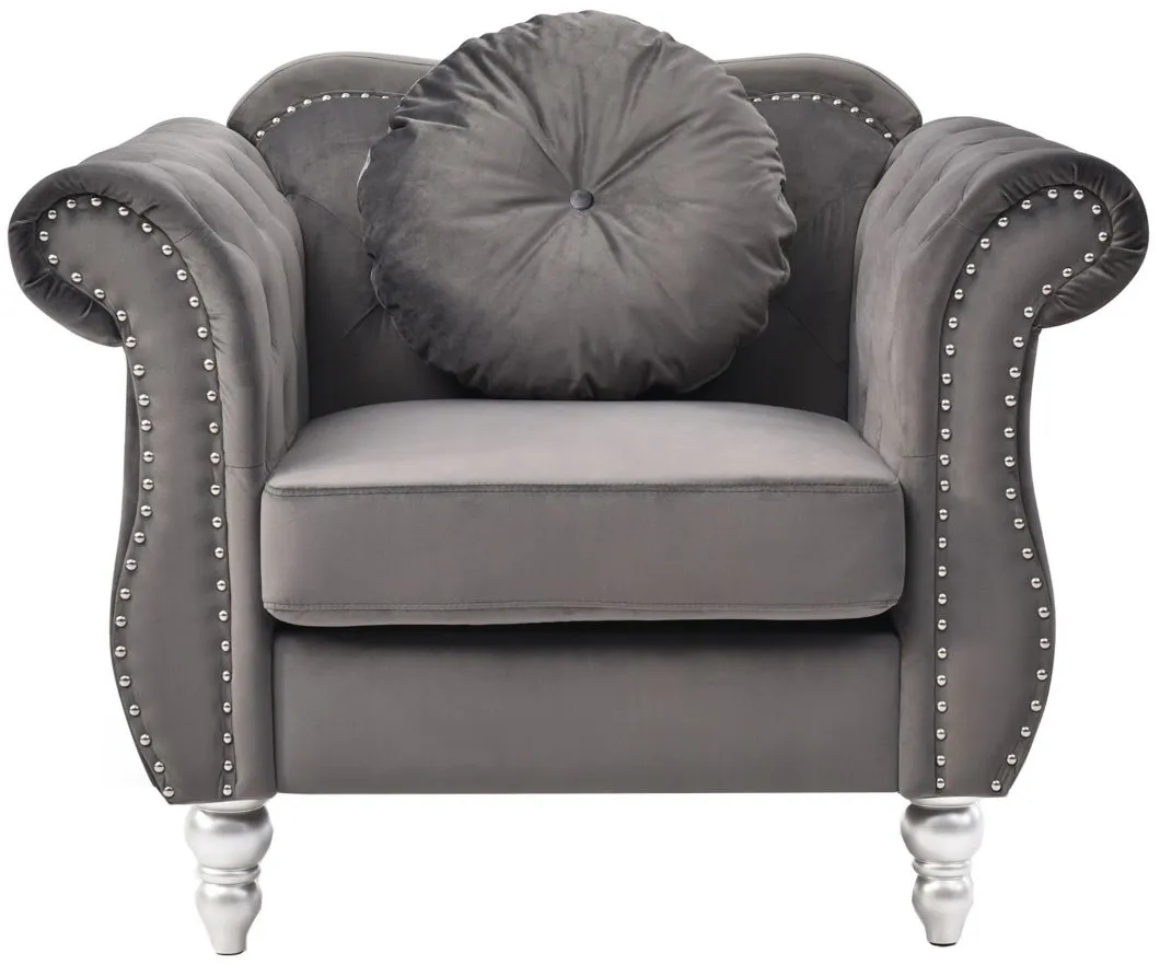 Hollywood Chair in Dark Gray by Glory Furniture