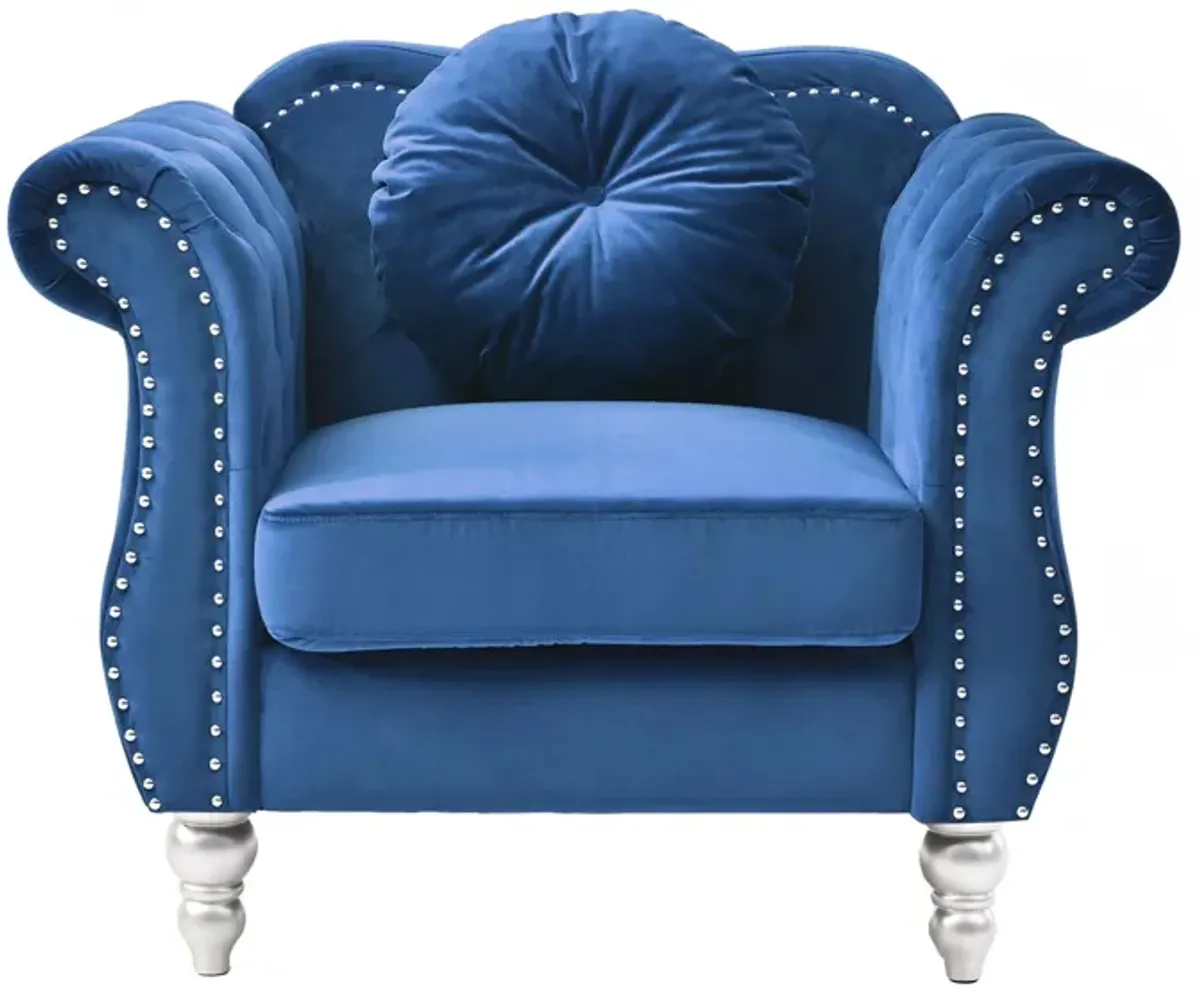 Hollywood Chair in Navy Blue by Glory Furniture