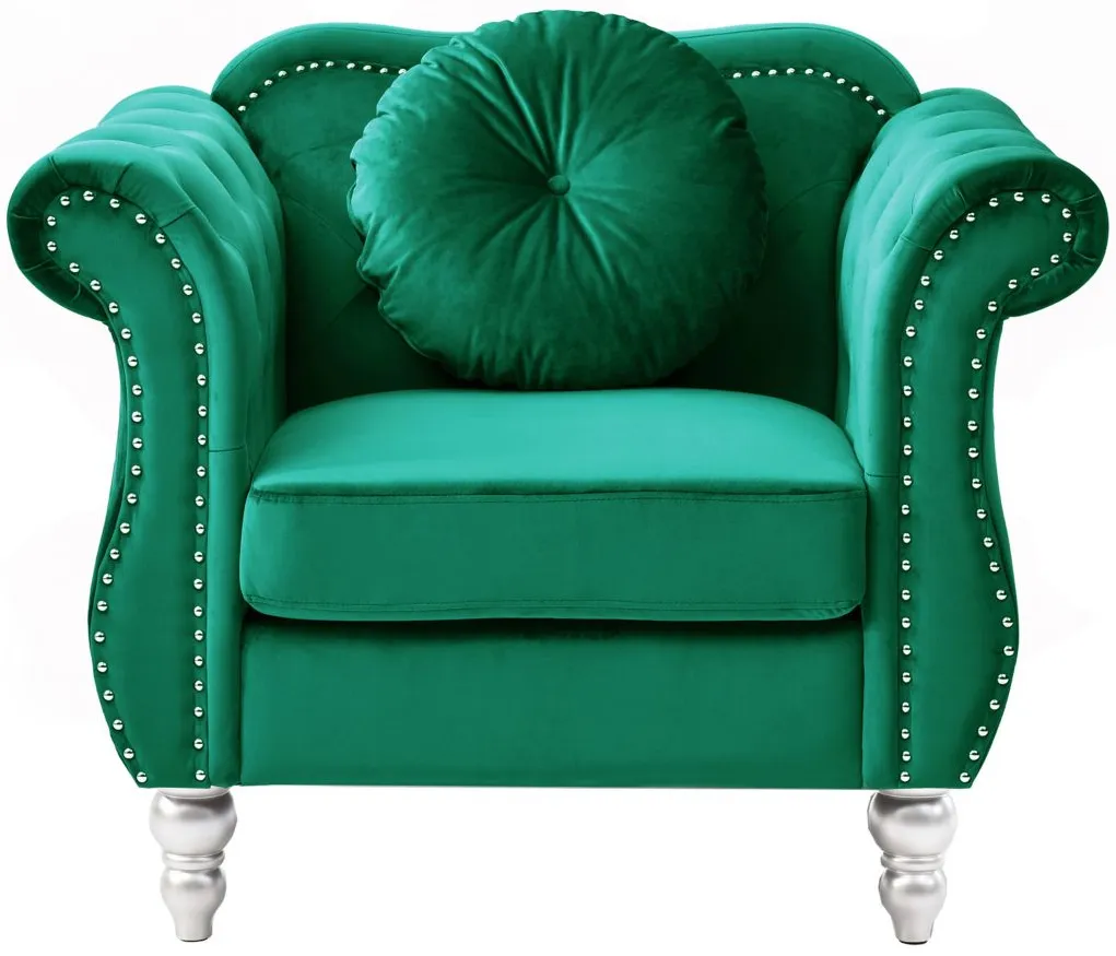 Hollywood Chair in Green by Glory Furniture