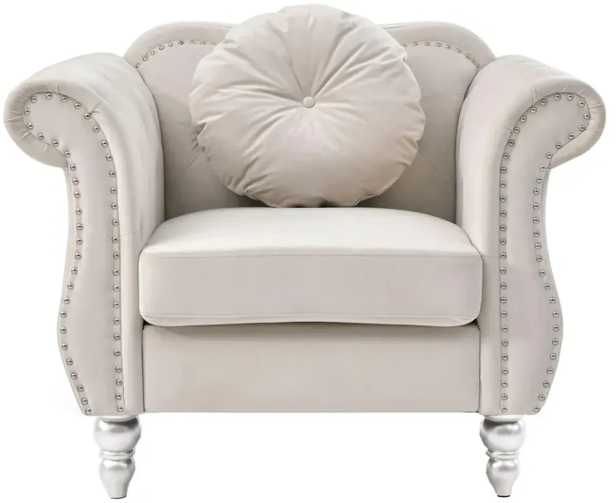 Hollywood Chair in Ivory by Glory Furniture