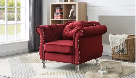 Hollywood Chair in Burgundy by Glory Furniture