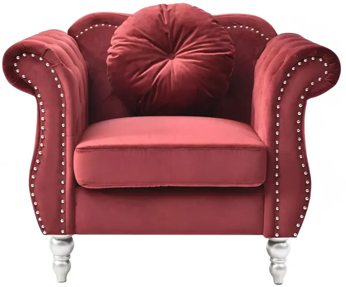 Hollywood Chair in Burgundy by Glory Furniture