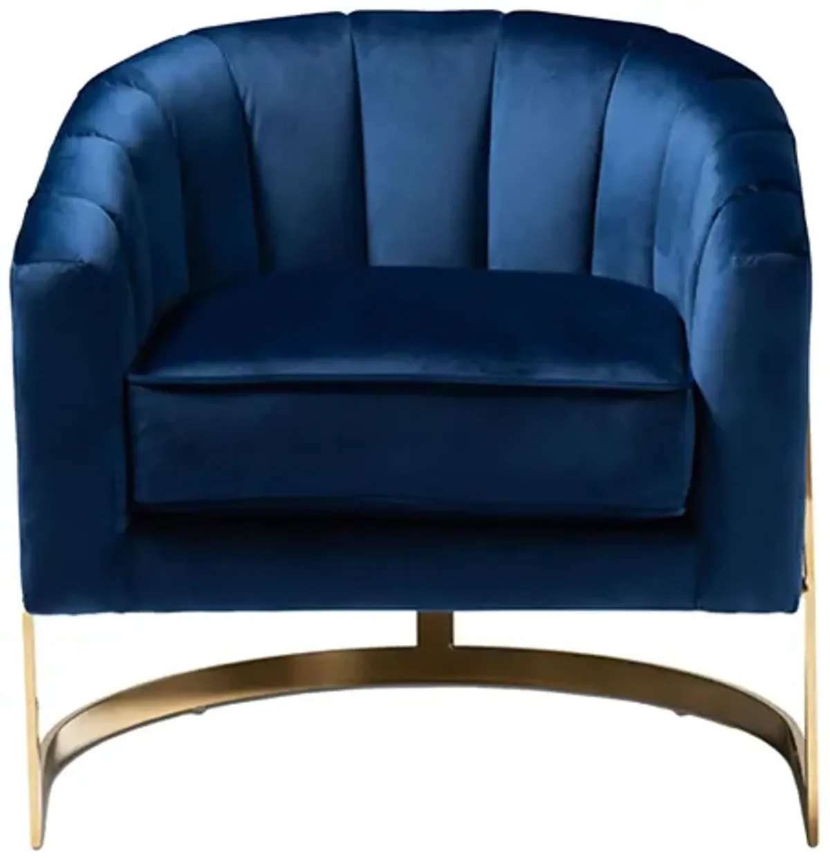 Tomasso Lounge Chair in Royal Blue/Gold by Wholesale Interiors