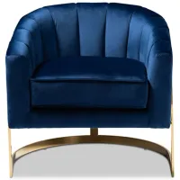 Tomasso Lounge Chair in Royal Blue/Gold by Wholesale Interiors