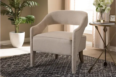 Floriane Lounge Chair in Beige by Wholesale Interiors
