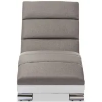 Percy Chaise Lounge in Gray/White by Wholesale Interiors