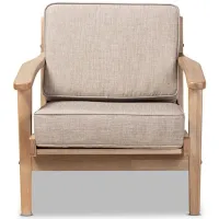 Sigrid Armchair in Light Gray/Antique Oak by Wholesale Interiors