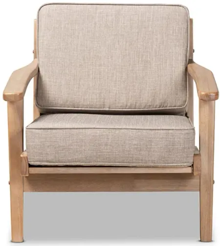 Sigrid Armchair in Light Gray/Antique Oak by Wholesale Interiors