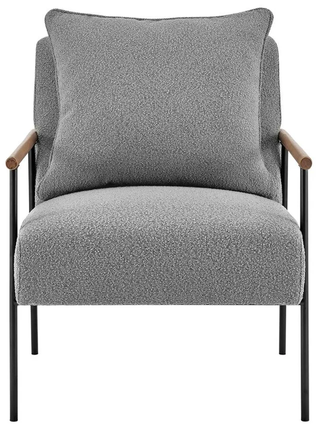 Quinton Fabric Accent Armchair in Boucle Gray by New Pacific Direct