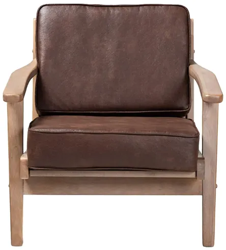 Sigrid Armchair in Dark Brown/Antique Oak by Wholesale Interiors