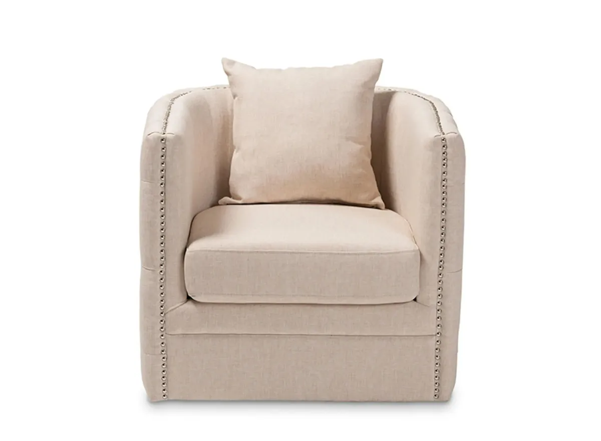 Micah Swivel Chair in Beige by Wholesale Interiors