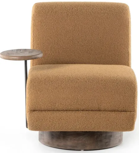 Bronwyn Swivel Chair in Distressed Natural by Four Hands
