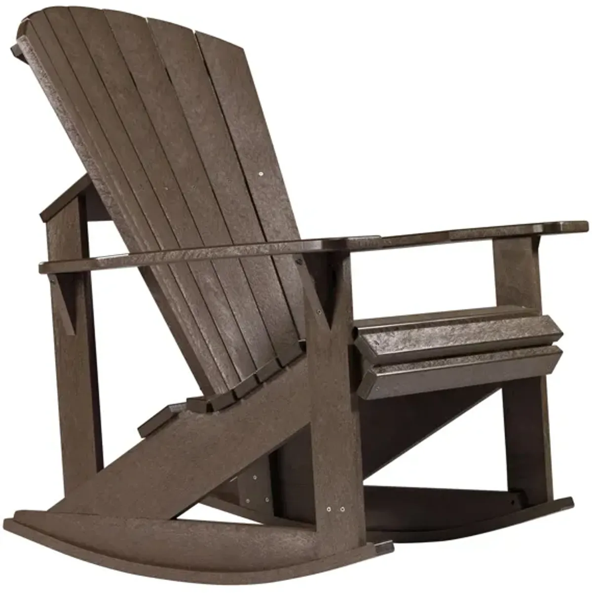 Generations Adirondack Outdoor Rocking Chair in Chocolate by C.R. Plastic Products