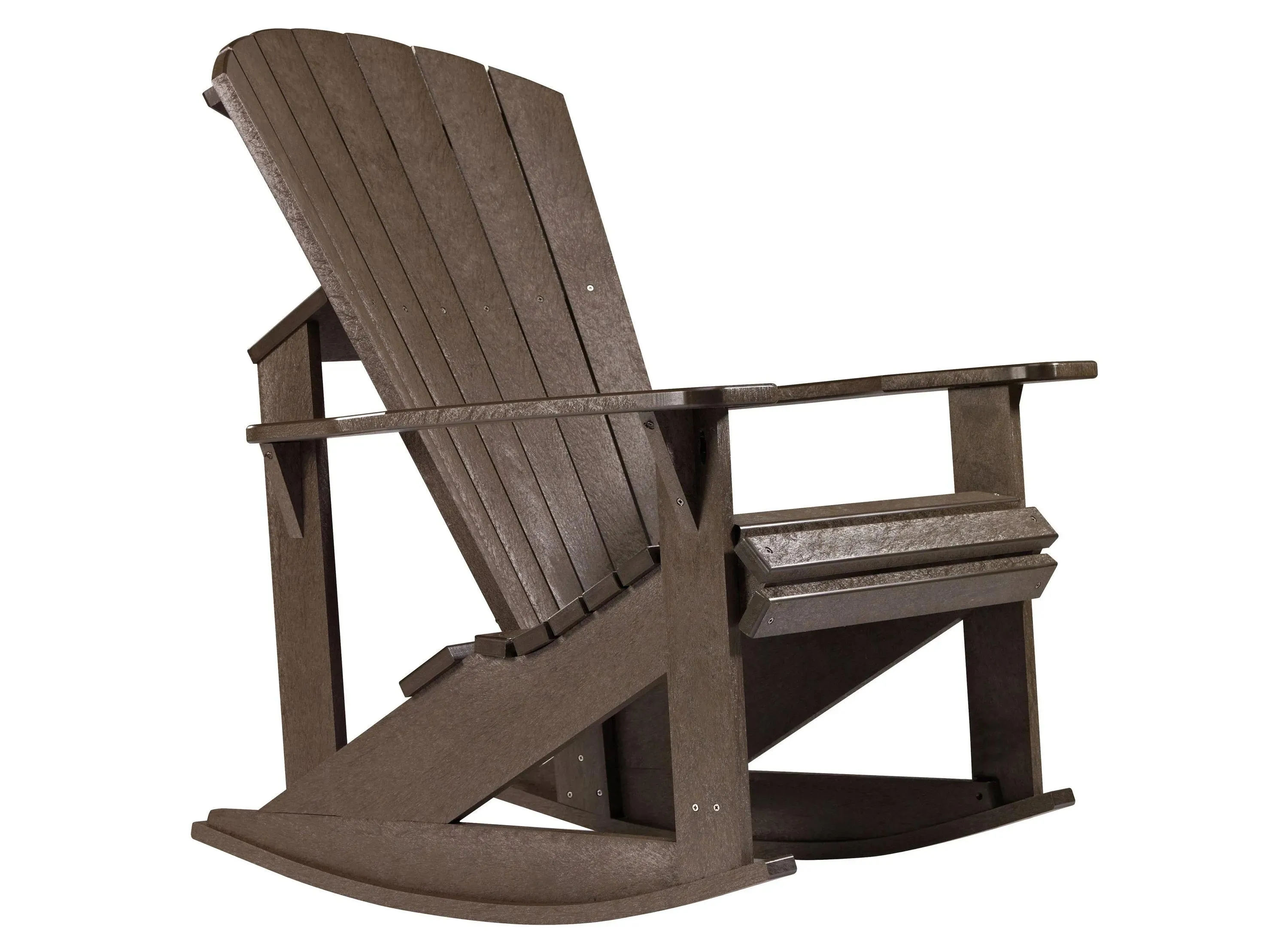 Generations Adirondack Outdoor Rocking Chair in Chocolate by C.R. Plastic Products