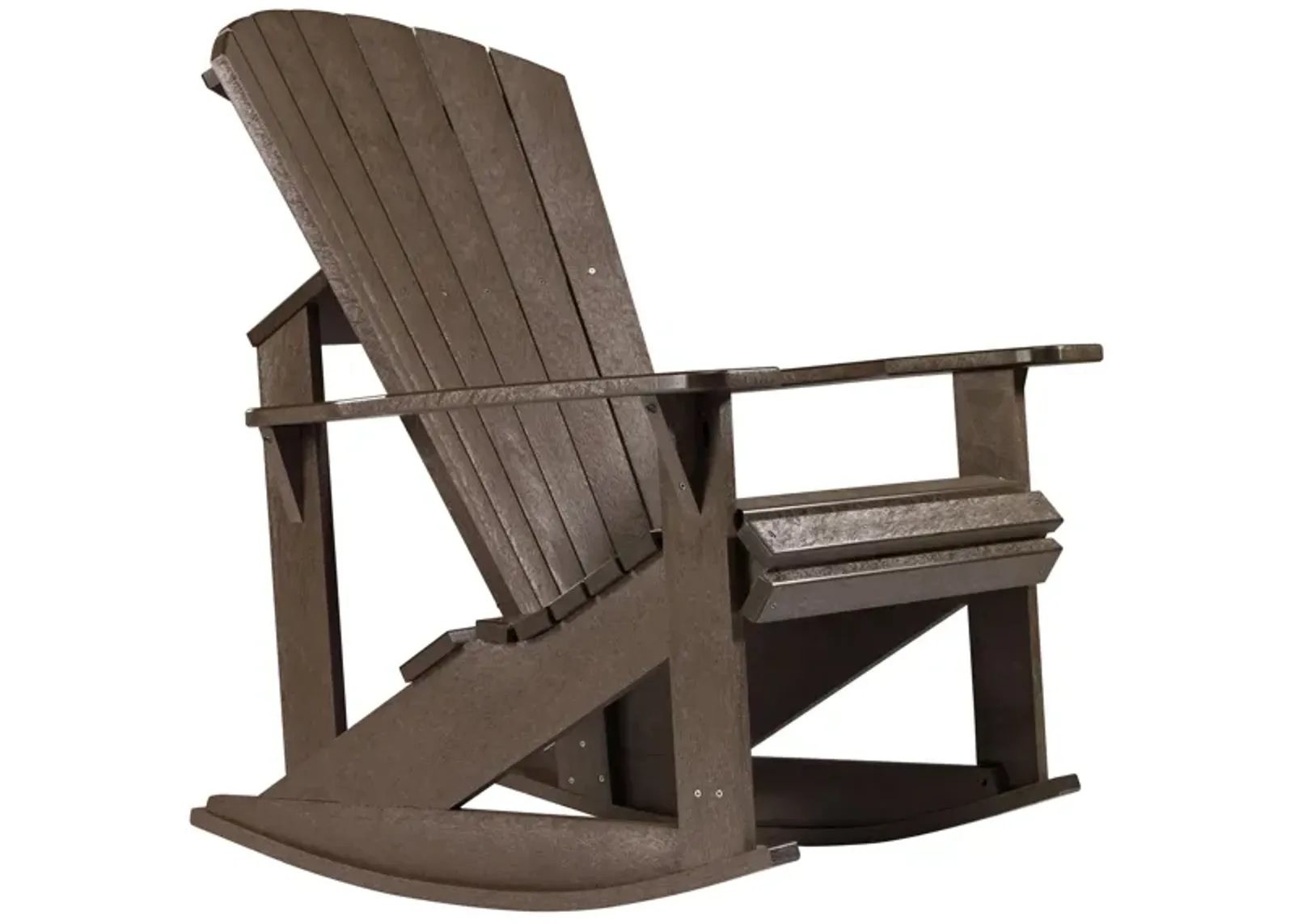 Generations Adirondack Outdoor Rocking Chair in Chocolate by C.R. Plastic Products