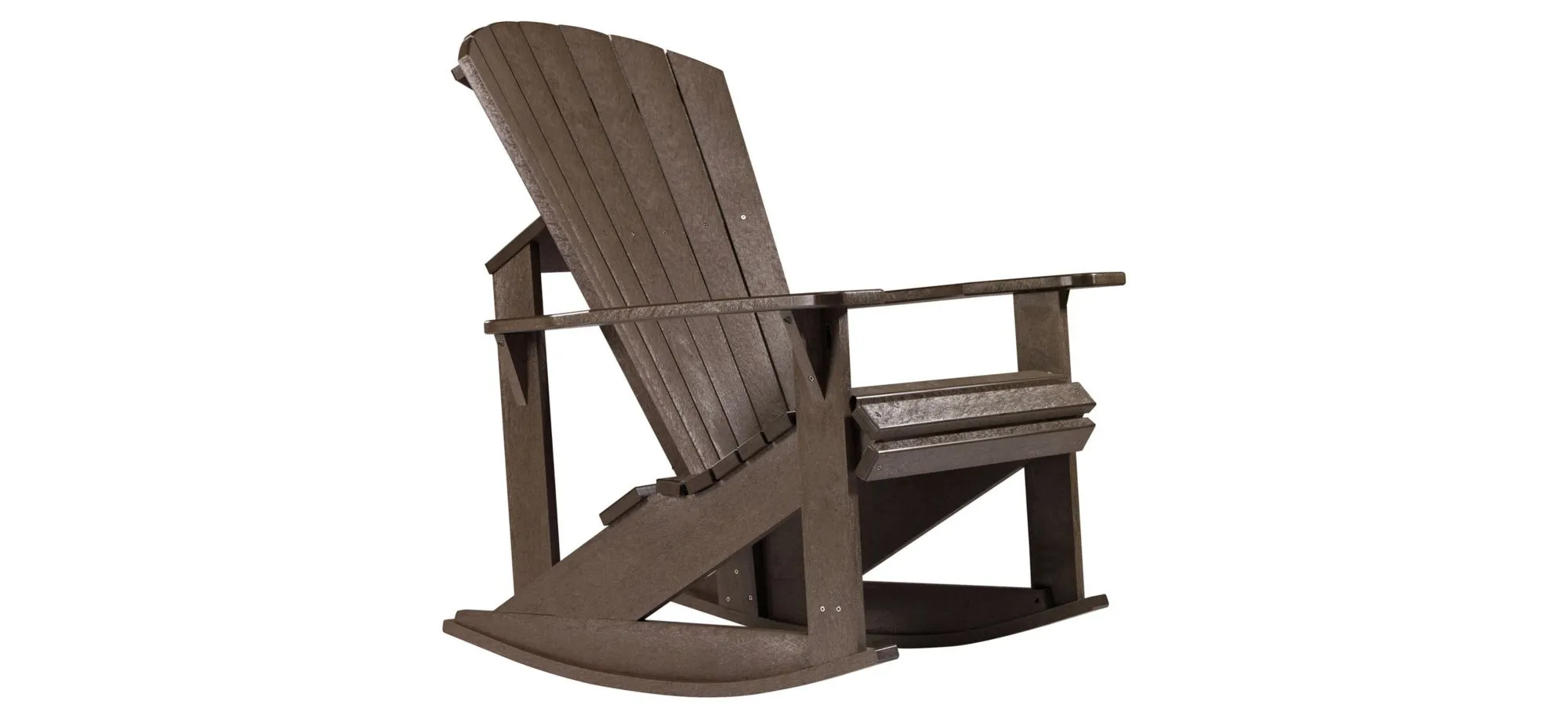 Generations Adirondack Outdoor Rocking Chair in Chocolate by C.R. Plastic Products
