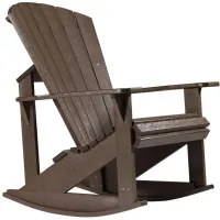 Generations Adirondack Outdoor Rocking Chair in Chocolate by C.R. Plastic Products