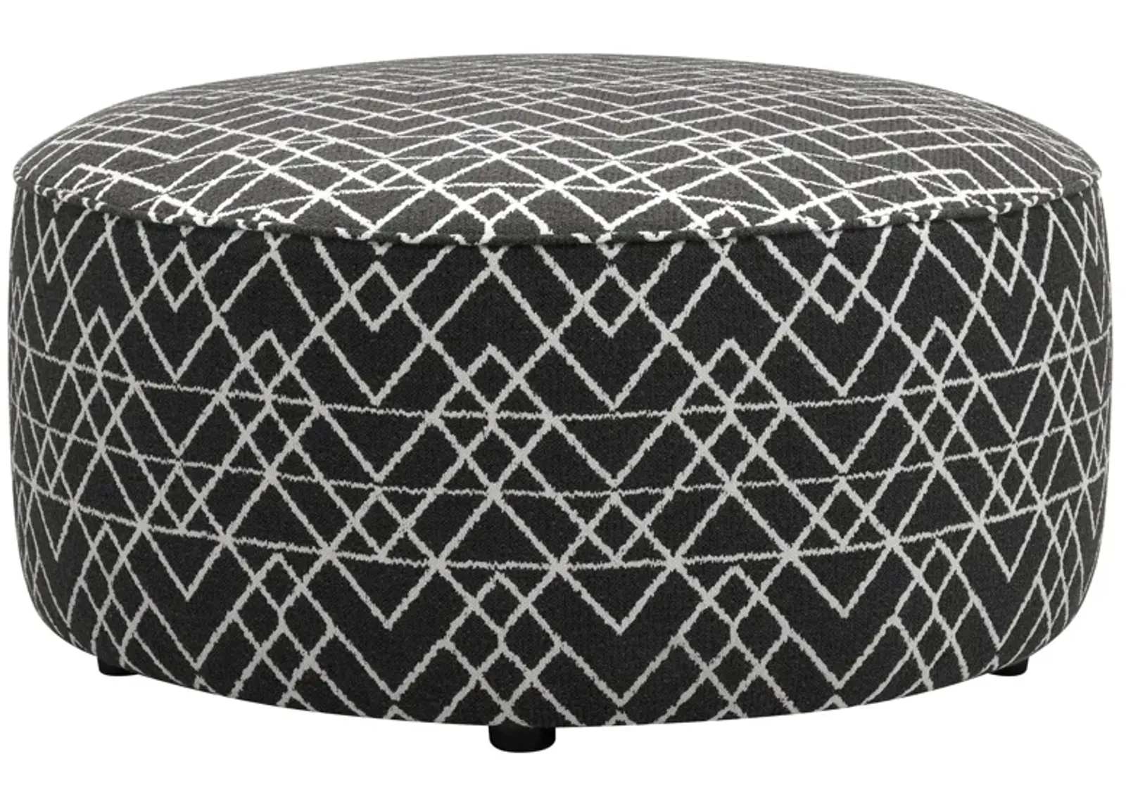 Daine Round Ottoman in Onyx by Fusion Furniture