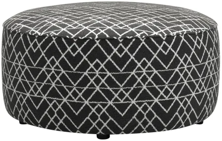 Daine Round Ottoman in Onyx by Fusion Furniture