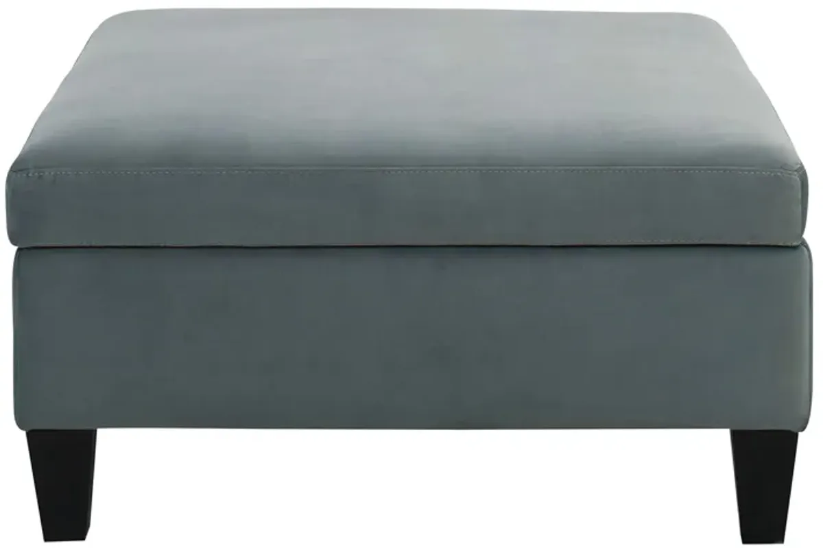 Arlo Storage Ottoman in Blue by Jonathan Louis