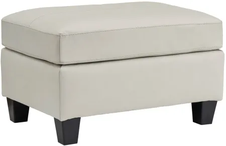 Grant Leather Ottoman in Off-White;White by Ashley Furniture