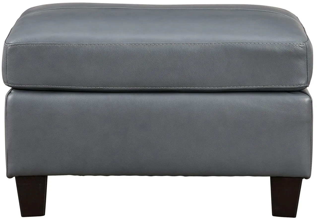 Grant Leather Ottoman in Gray by Ashley Furniture
