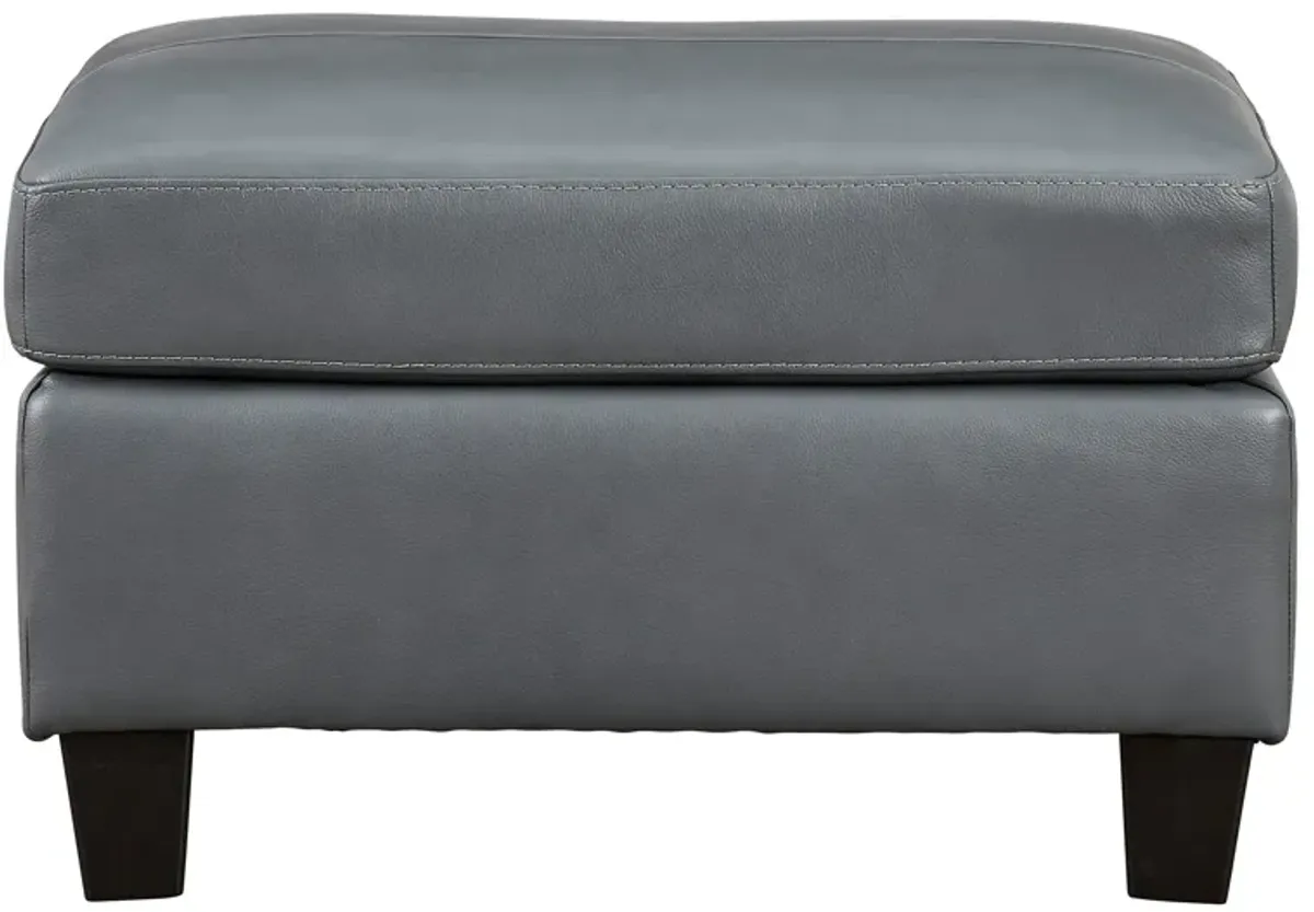 Grant Leather Ottoman in Gray by Ashley Furniture