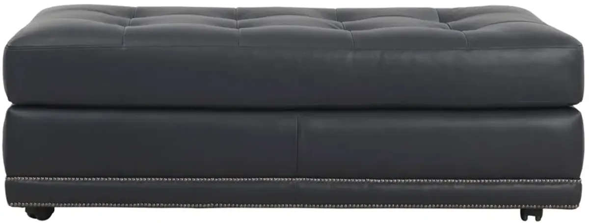 Sebastian Leather Cocktail Ottoman w/ Casters